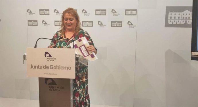 La vicepresidenta de la Diputación de Soria, María José Jiménez, tras la Junta de Gobierno.