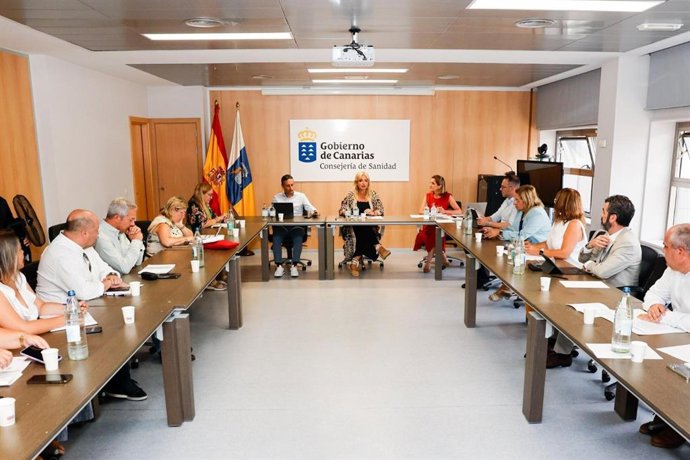 La consejera de Sanidad del Gobierno de Canarias, Esther Monzón, preside la reunión del Consejo de Dirección de su departamento para hacer balance de la legislatura