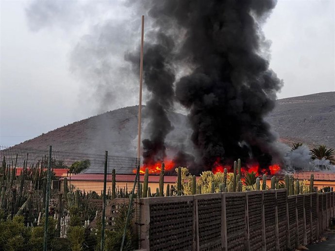 Incendio en un vivero en el municipio de Güímar