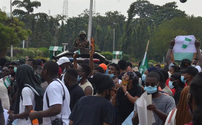 Archivo - Imagen de archivo de una protesta en Nigeria. 