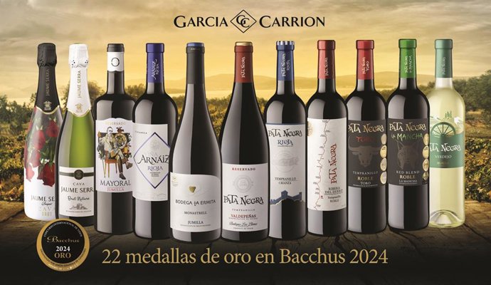 22 medallas de oro para GARCIA CARRION en Bacchus 2024 la convierten en la bodega más premiada del concurso