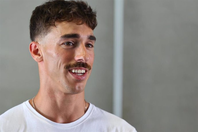 Danny León looks on during the Media Day of the Spanish Skateboarding Team ahead of the Olympic Games at COE on July 18, 2024 in Madrid, Spain.