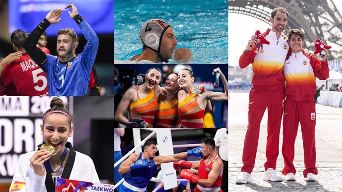 Gonzalo Pérez de Vargas; selección masculina de waterpolo; Álvaro Martín y María Pérez; equipo de natación artística; Adriana Cerezo; Ayoub Ghadfa