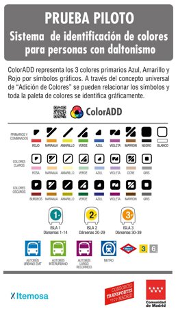 La Comunidad de Madrid prueba un proyecto piloto para facilitar los desplazamientos de las personas con daltonismo en el transporte público