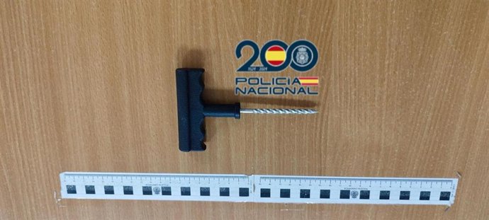 Imagen del pincho intervernido en la detención de esta madrugada en Valladolid