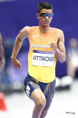 El atleta cántabro Mohamed Attaoui en los Juegos Olímpicos de París