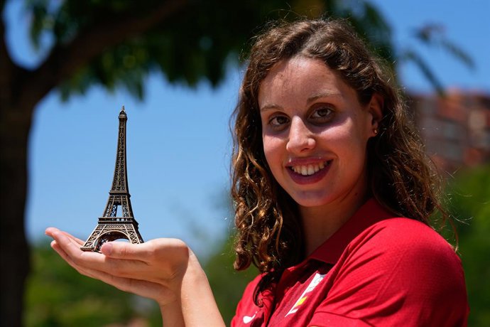 Iris Tio during the presentation of Aquatics National Teams of RFEN for the Paris 24 Olympics Games at COE on July 17, 2024 in Madrid, Spain.