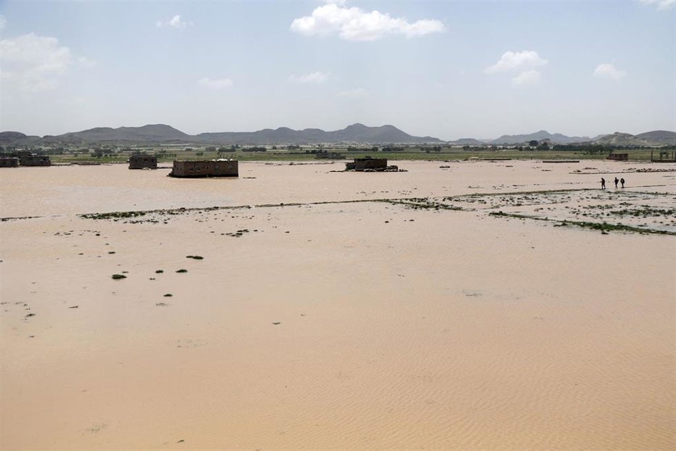 Archivo - Imagen de archivo de una inundación en Yemen