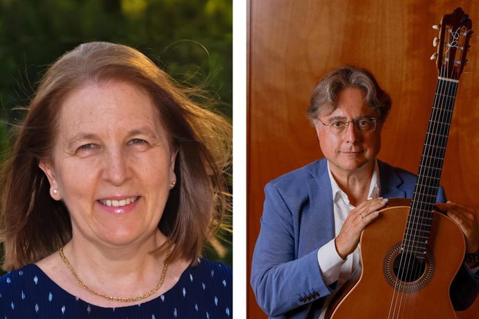 La organista Maite Aranzabal y el guitarrista Guillém Pérez-Quer.