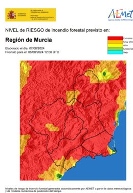 Archivo - Riesgo incendio forestal en la Región de Murcia