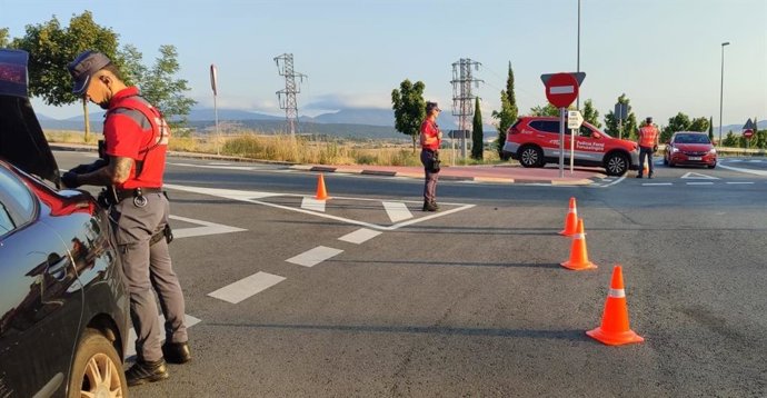 Imagen de un control de la Policía Foral