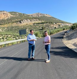 José Luis Agea y Manuel Carrascosa visitan obras en las carreteras de acceso a Pegalajar