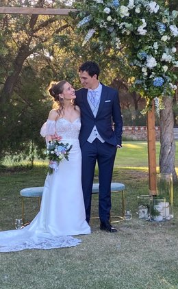 Nura y Gonzalo en su boda, la primera boda bahá'í sin necesidad de un acto civil adicional en España.