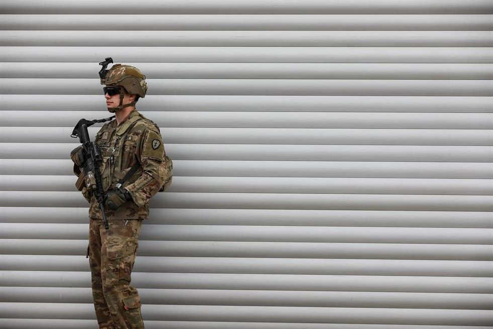Archivo - Un militar estadounidense en una base militar en Kirkuk, norte de Irak (Archivo)