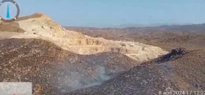 Imagen del incendio ya estabilizado en el paraje La Loma en Antas.