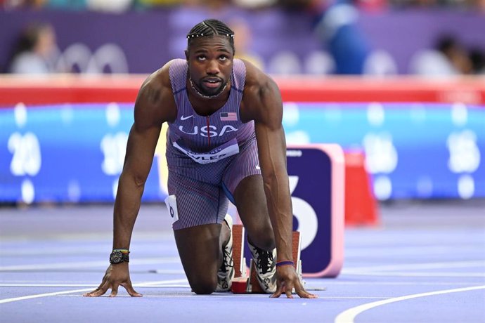 El estadounidense Noah Lyles, en la semifinal de los 200 metros en Paris 2024.