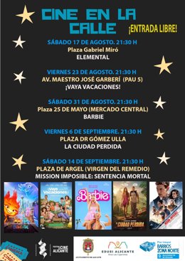 Alicante proyecta cinco películas de actualidad gratis en el 'Cine en la calle'