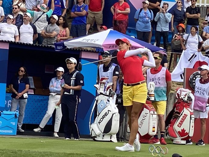 La golfista española Azahara Muñoz durante los Juegos Olímpicos de París