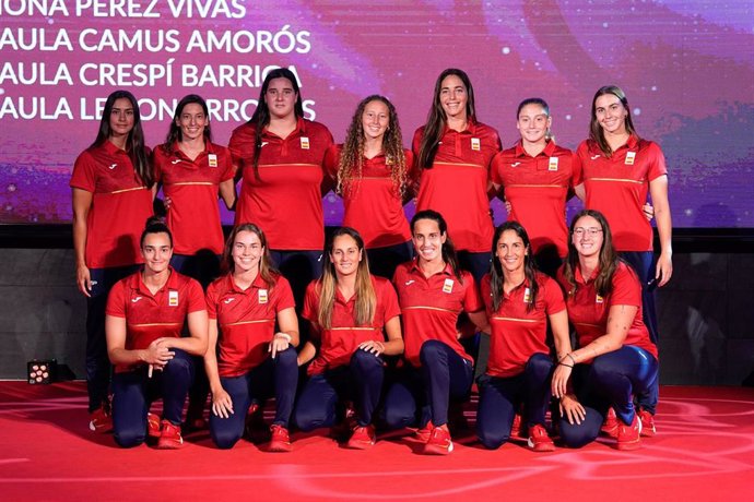 Waterpolo Spain Team during the presentation of Aquatics National Teams of RFEN for the Paris 24 Olympics Games at COE on July 17, 2024 in Madrid, Spain.