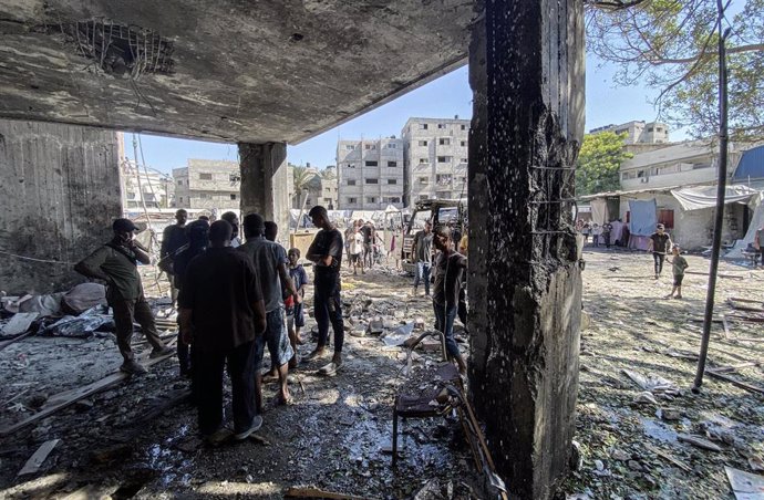 Imagen de archivo de una escuela de Gaza destruida por un bombardeo israelí 