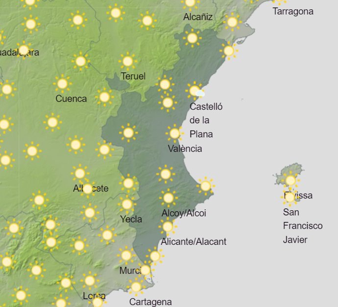 Predicción meteorológica para este sábado, 10 de agosto