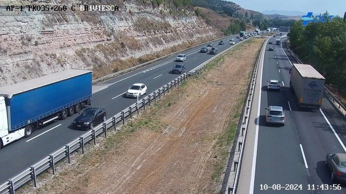 Retenciones en la AP-1 en Burgos por un accidente