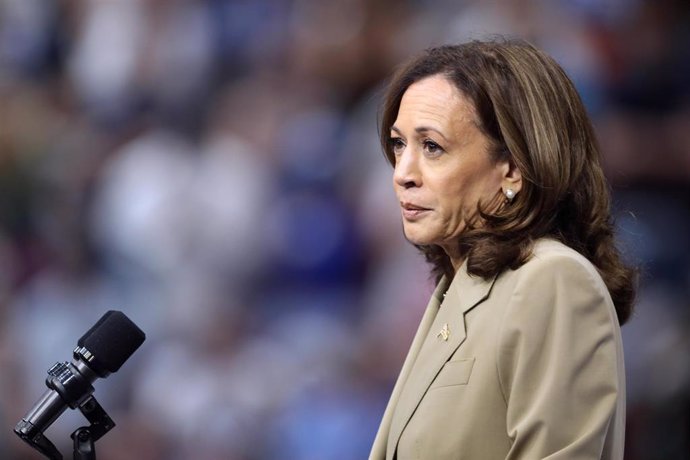 Kamala Harris durante un mitin en Glendale (Arizona) 