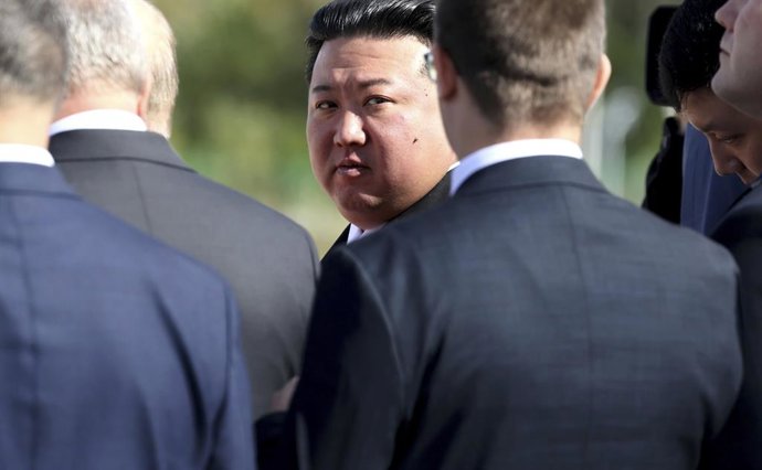 Archivo - September 13, 2023, Vostochny Cosmodrome, Amur Oblast, Russia: North Korean leader Kim Jong-un listens during a tour of the Vostochny Cosmodrome, September 13, 2023 in the Amur Region, Russia.