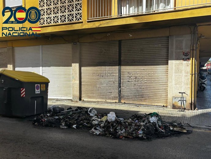 Batería de contenedores calcinados