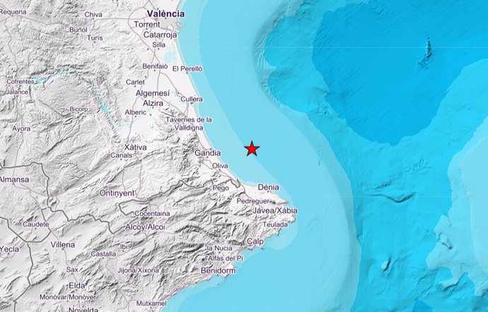 Registrado un seísmo de 3,4 grados en el Golfo de València