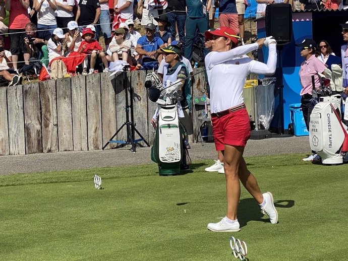 La golfista española Azahara Muñoz durante los Juegos Olímpicos de París