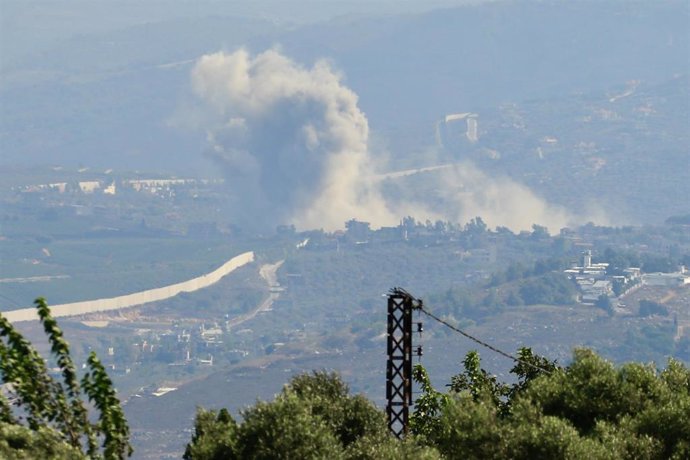 Bombardeo israelí en Marjayún, Líbano  (archivo)