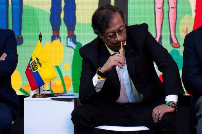 Archivo - August 3, 2023, Bogota, Cundinamarca, Colombia: Colombian president Gustavo Petro during a ceremony to begin a six-month cease-fire as part of a process to begin a permanent peace between the ELN and the government in Bogota, Colombia on August 