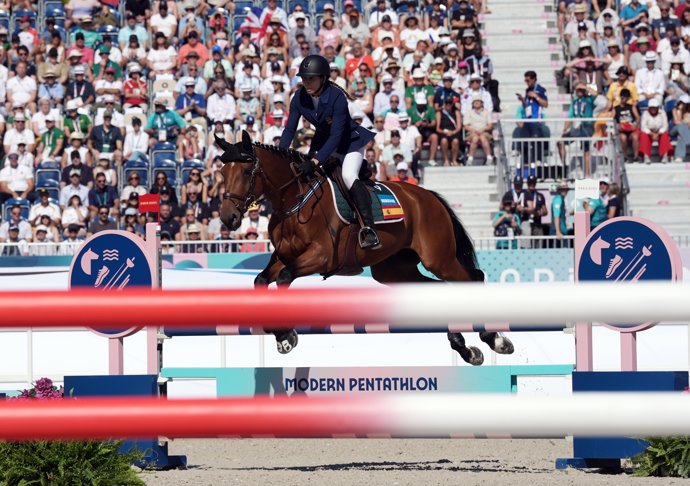 La pentatleta española Laura Heredia durante los Juegos Olímpicos de París