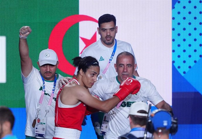 La boxeadora argelina Imane Khelif, antes de su final en Paris 2024. 