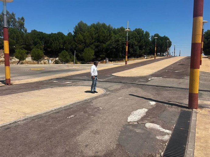 Imagen del pavimento del Recinto Ferial Alfonso Sánchez Herrera.