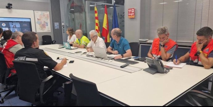 Imagen de la reunión de la CECOP celebrada en la sede del 112 esta noche