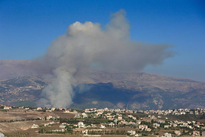 Imagen de archivo de un ataque de Israel en el sur de Líbano