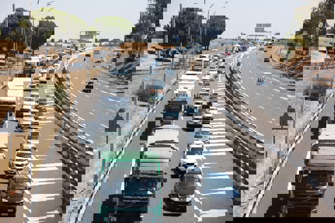 Atasco de este lunes en la A-49