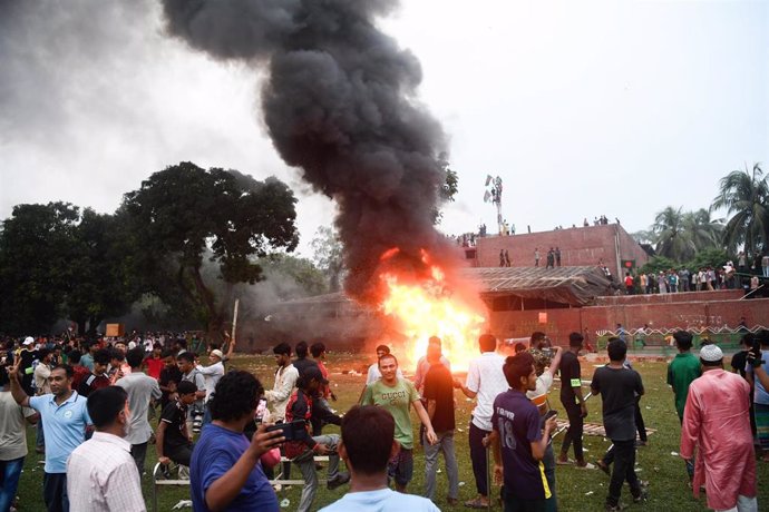 Protestas antigubernamentales en Daca, capital de Bangladesh.