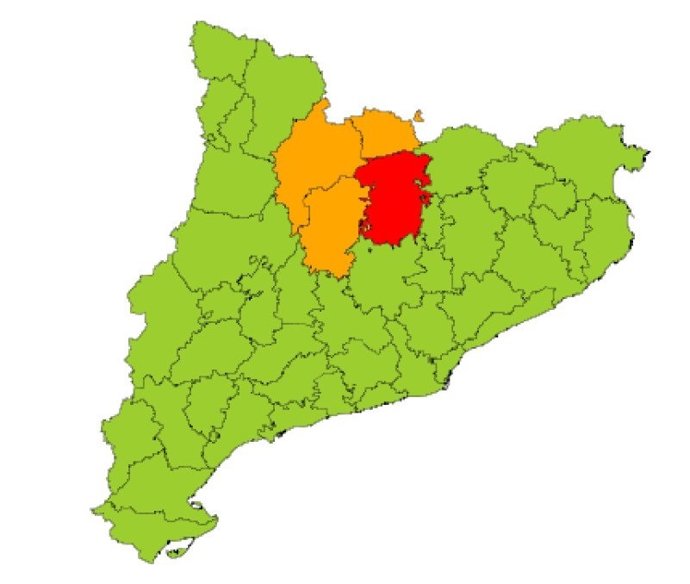 Avisos por tiempo violento en cuatro comarcas de Catalunya, a 12 de agosto de 2024