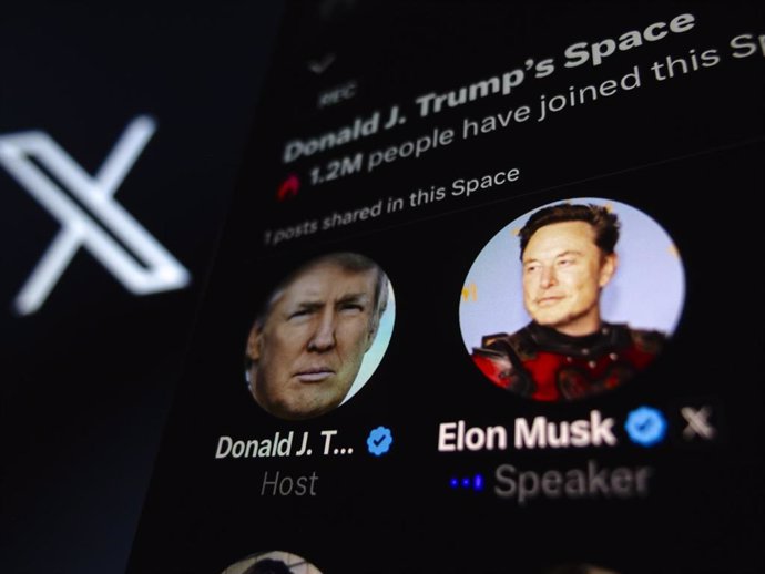 El expresidente de EEUU, Donald Trump, charla con el propietario de X, Elon Musk, en un directo en la plataforma