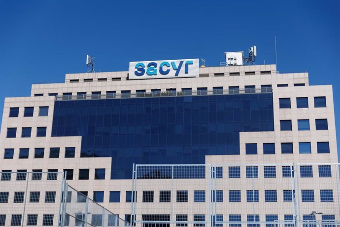 Archivo - Fachada de la sede de Sacyr, a 27 de marzo de 2023, en Madrid (España). Sacyr, S. A. es una empresa española que cotiza en el Ibex 35. 