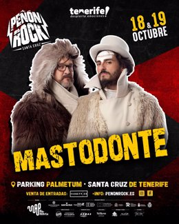 Mastodonte completa el cartel de artistas del festival indie-rock de Canarias, Peñón Rock, junto a otros grandes nombres como Hombres G, Depedro, Niños Mutantes o Travis Birds