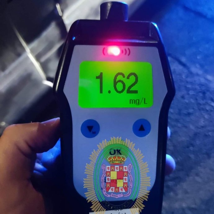 Resultado del alcoholímetro tras la prueba