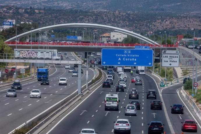 Tráfico en la A6 durante la opreración del 1 de agosto. 