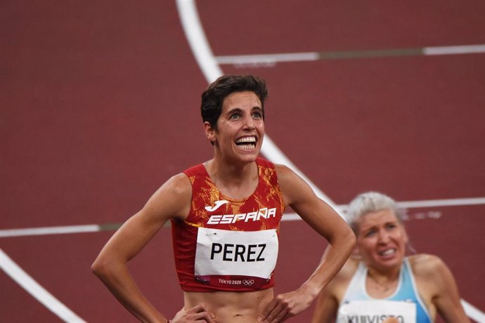 Archivo - La atleta española Marta Pérez tras una competición 