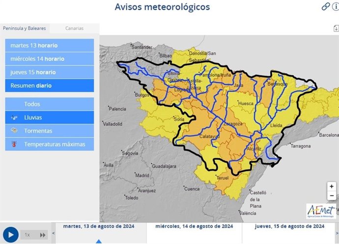 La CHE intensifica la vigilancia en cauces y barrancos en casi toda la cuenca del Ebro.