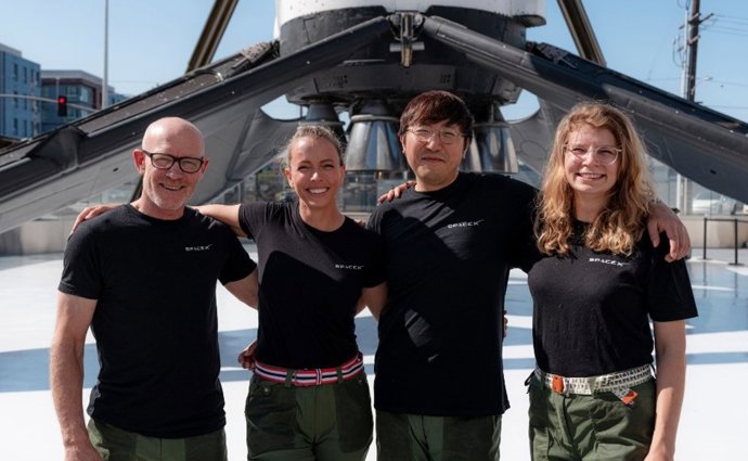 Tripulación de la misión orbital polar Fram2 de Space X