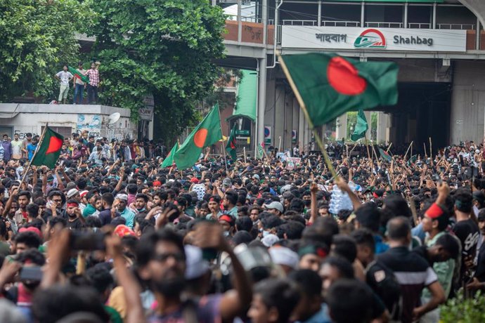 Movilizaciones antigubernamentales en Daca, Bangladesh.